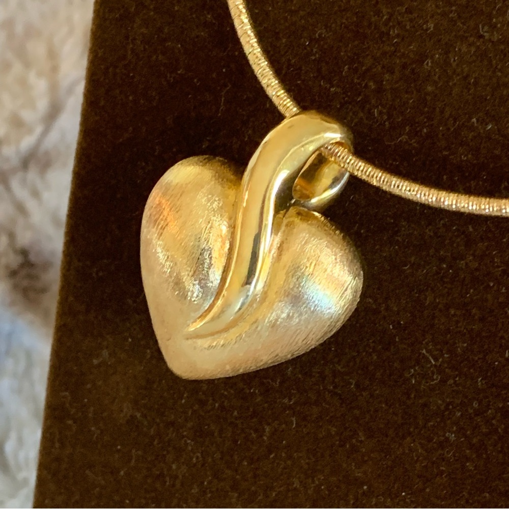 Veronese Vermeil 18k/Sterling Puffy Heart pendant necklace